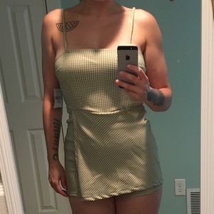 Forever 21 checkered green romper